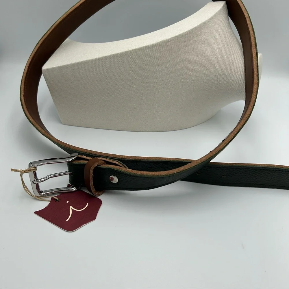 New Iliac Golf Strato 3.0 Belt Olive + Brown Size 40 Leather Made In USA